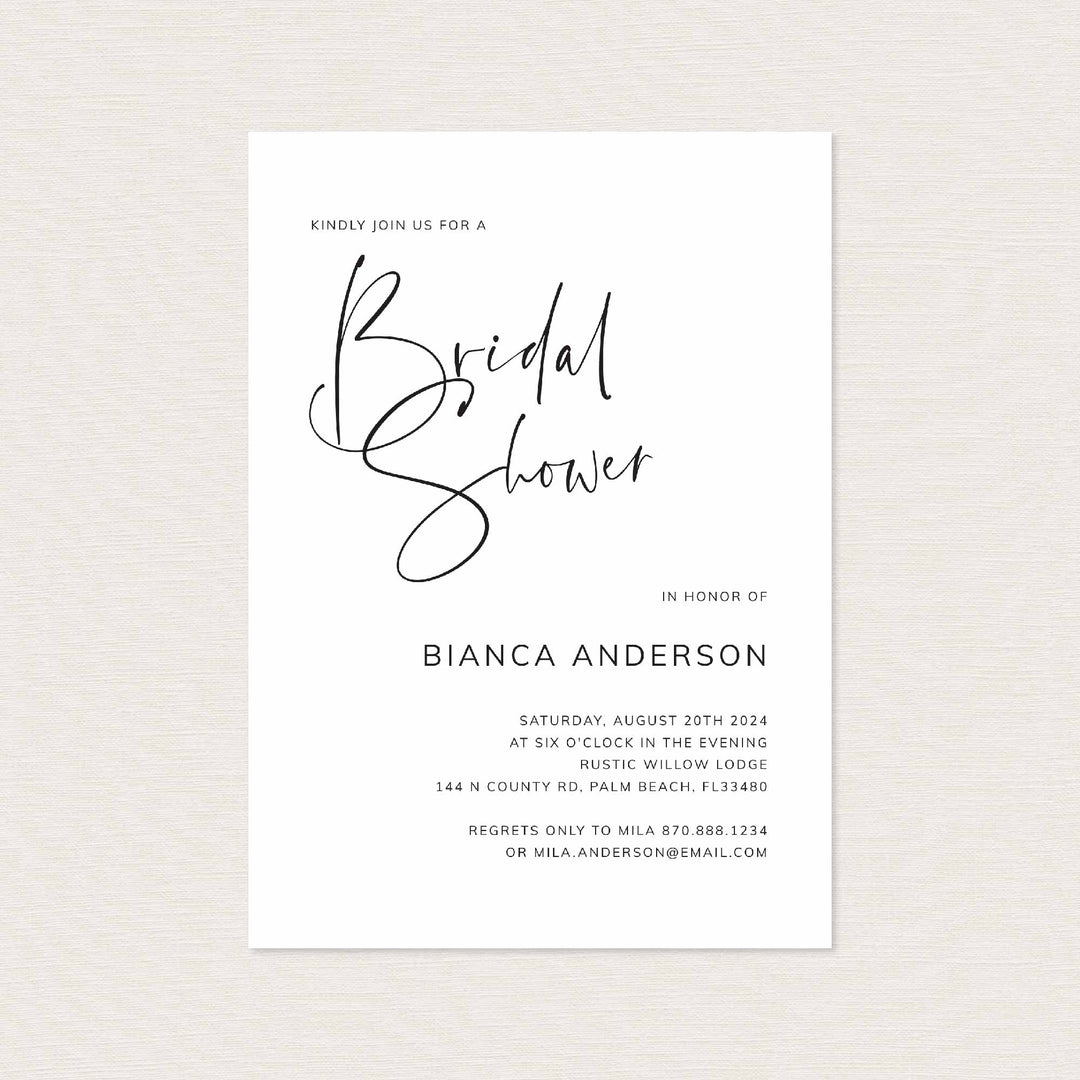 Modern Minimal Bridal Shower Invitation Printable