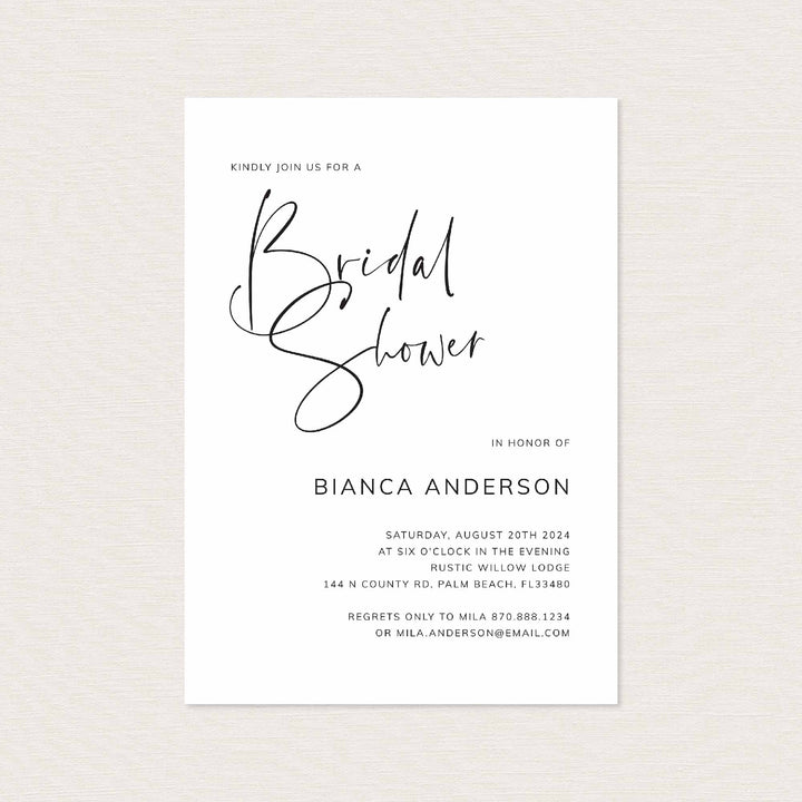 Modern Minimal Bridal Shower Invitation Printable