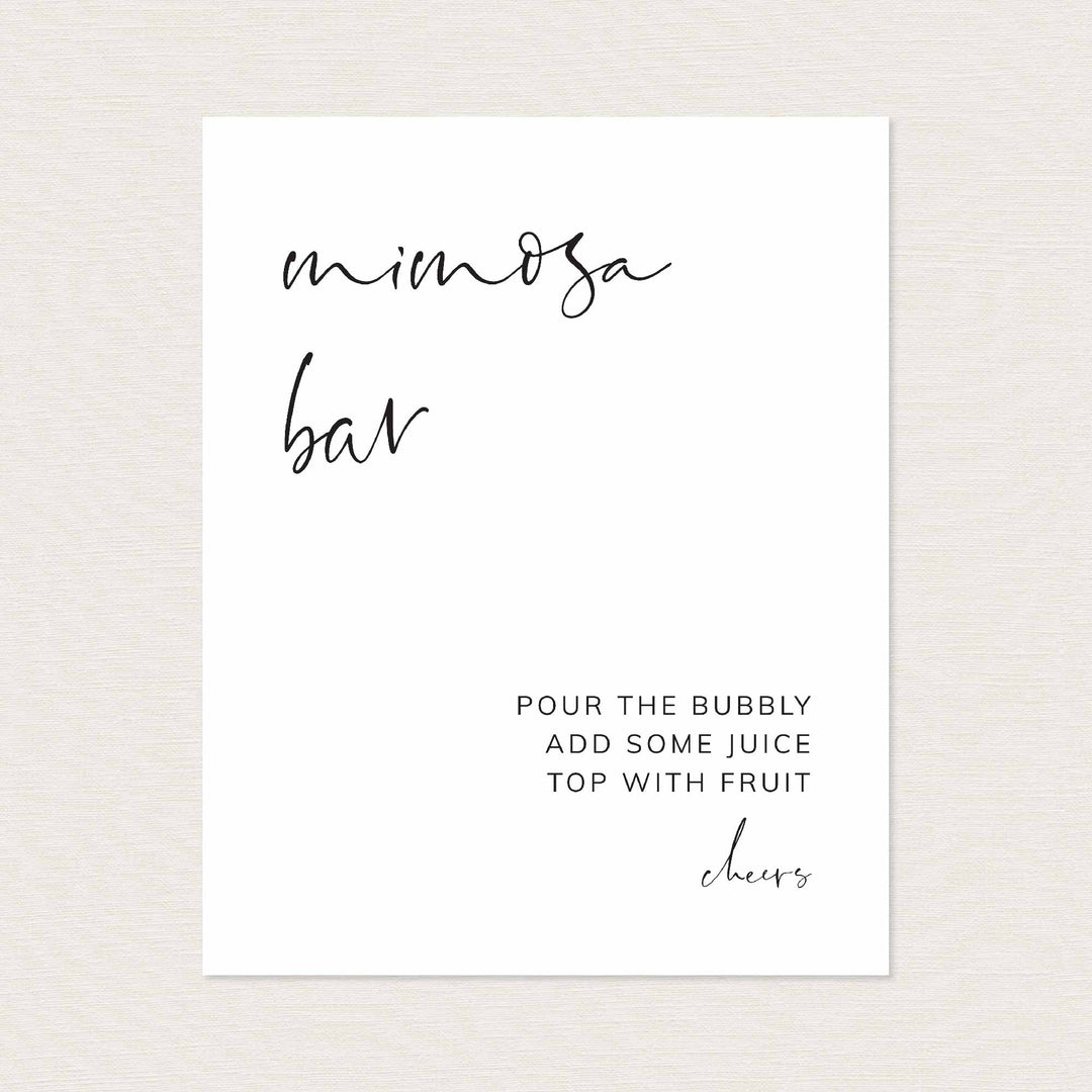 Modern Minimal Bridal Shower Mimosa Bar Sign Printable