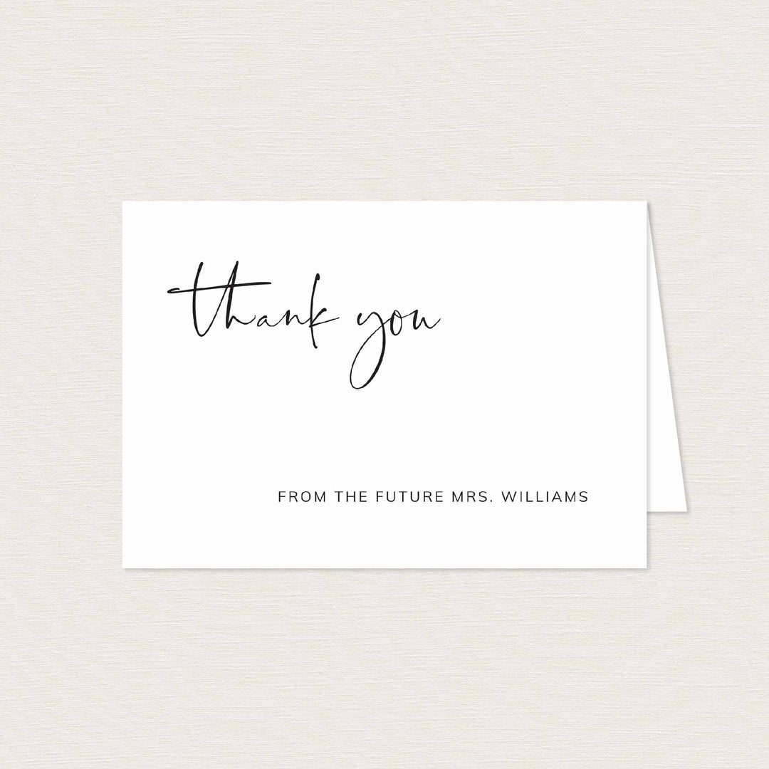 Modern Minimal Bridal Shower Thank You Card Printable