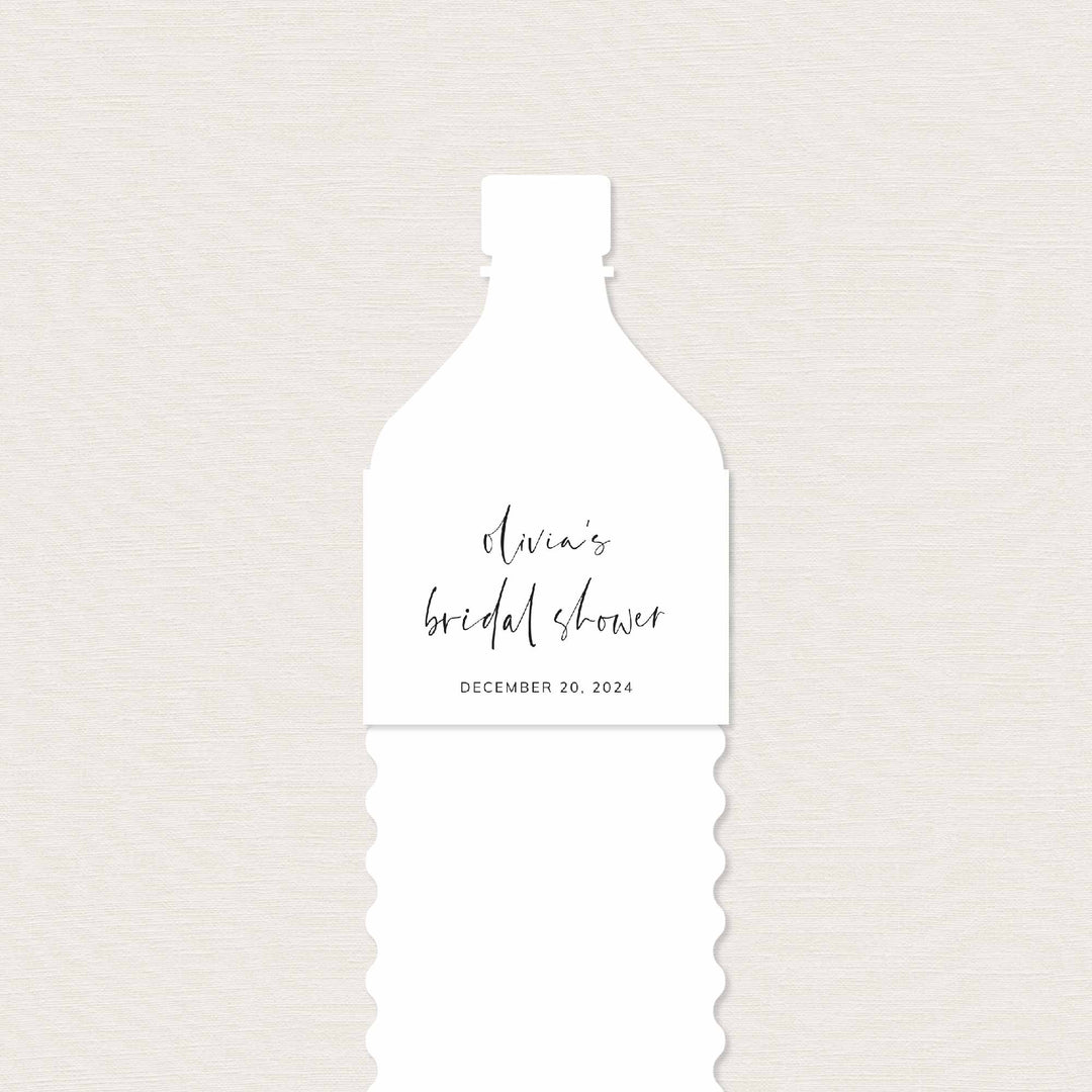 Modern Minimal Bridal Shower Water Bottle Label Printable