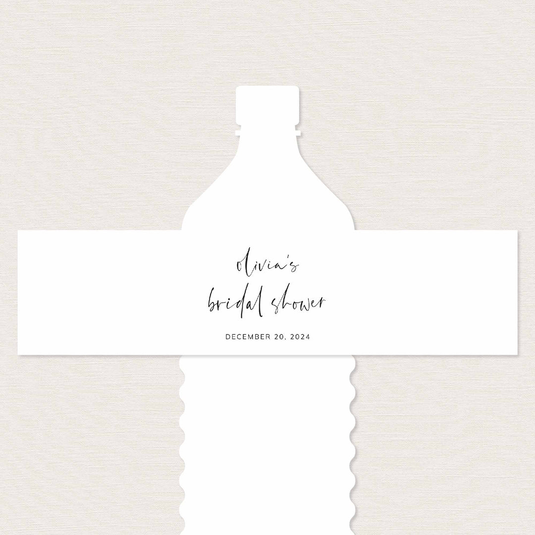 Modern Minimal Bridal Shower Water Bottle Label Printable