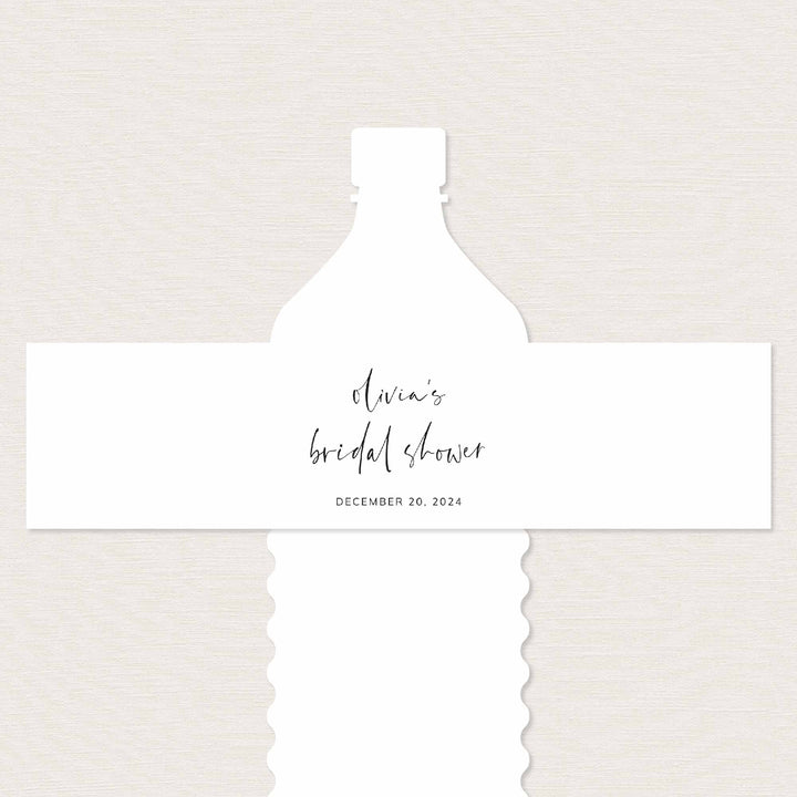 Modern Minimal Bridal Shower Water Bottle Label Printable