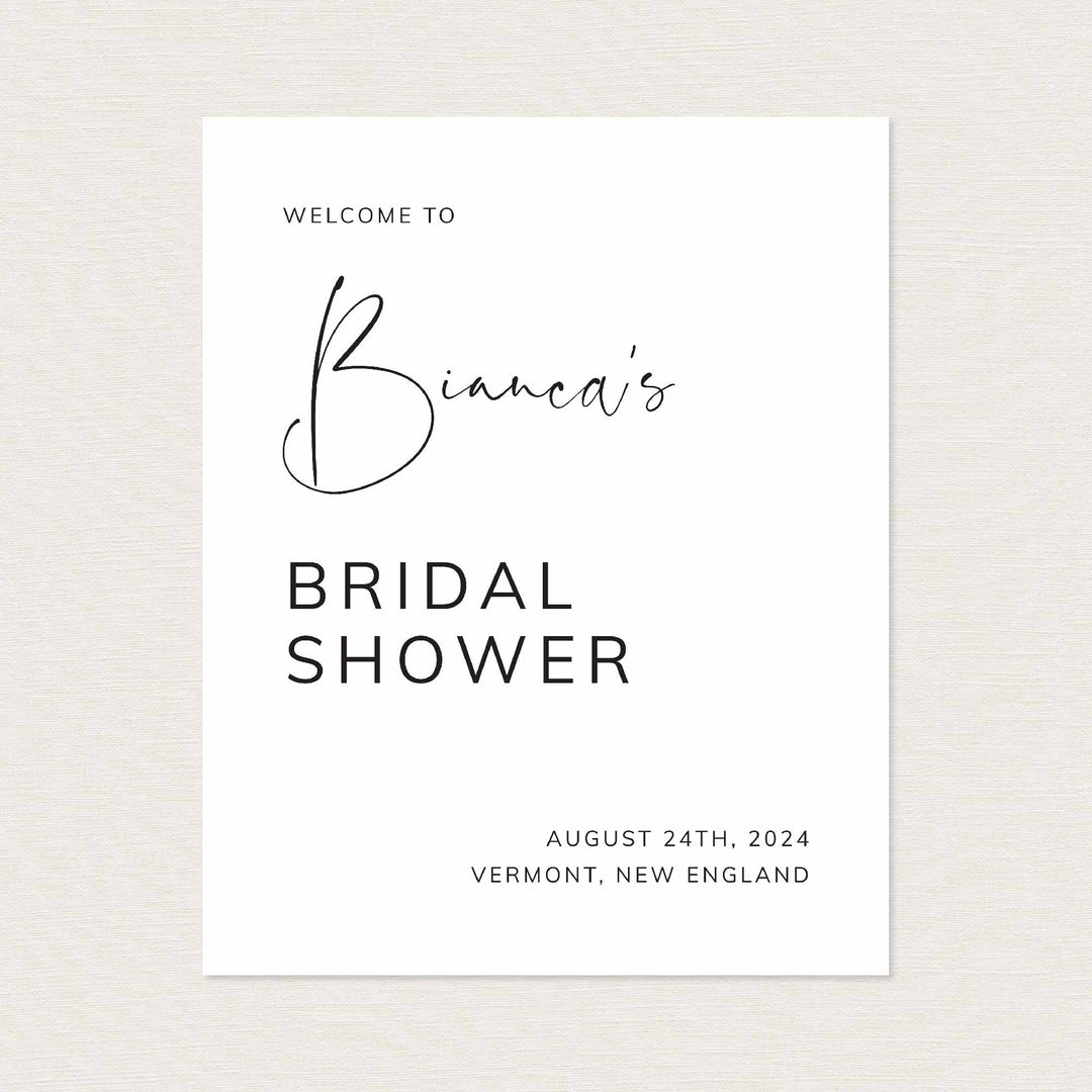 Modern Minimal Bridal Shower Welcome Sign Printable