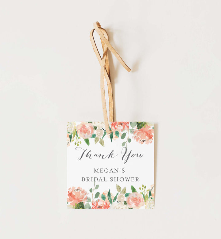 Peach and Cream Bridal Shower Favour Tag Printable