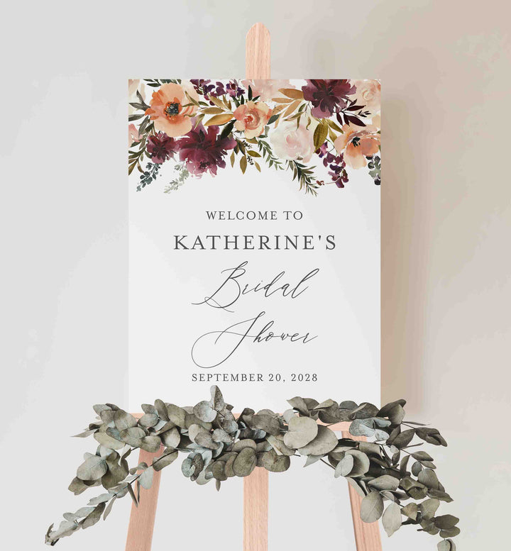 Romance Blush Bridal Shower Welcome Sign Printable