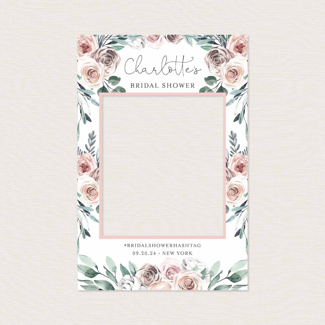 Boho Rose Bridal Shower Photo Prop Frame Printable