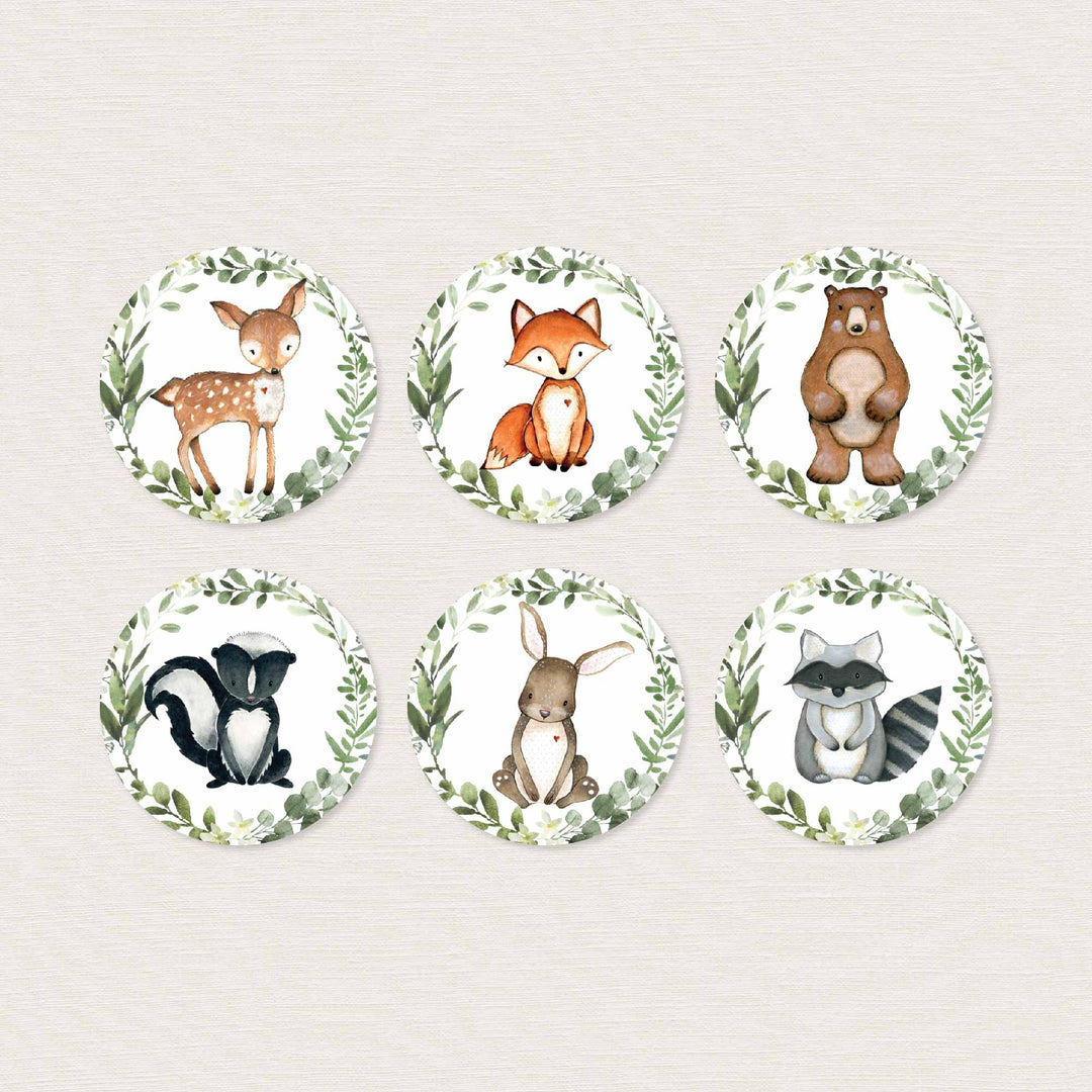 Woodland Animals Kids Birthday Cupcake Toppers and Cupcake Wrappers Printable