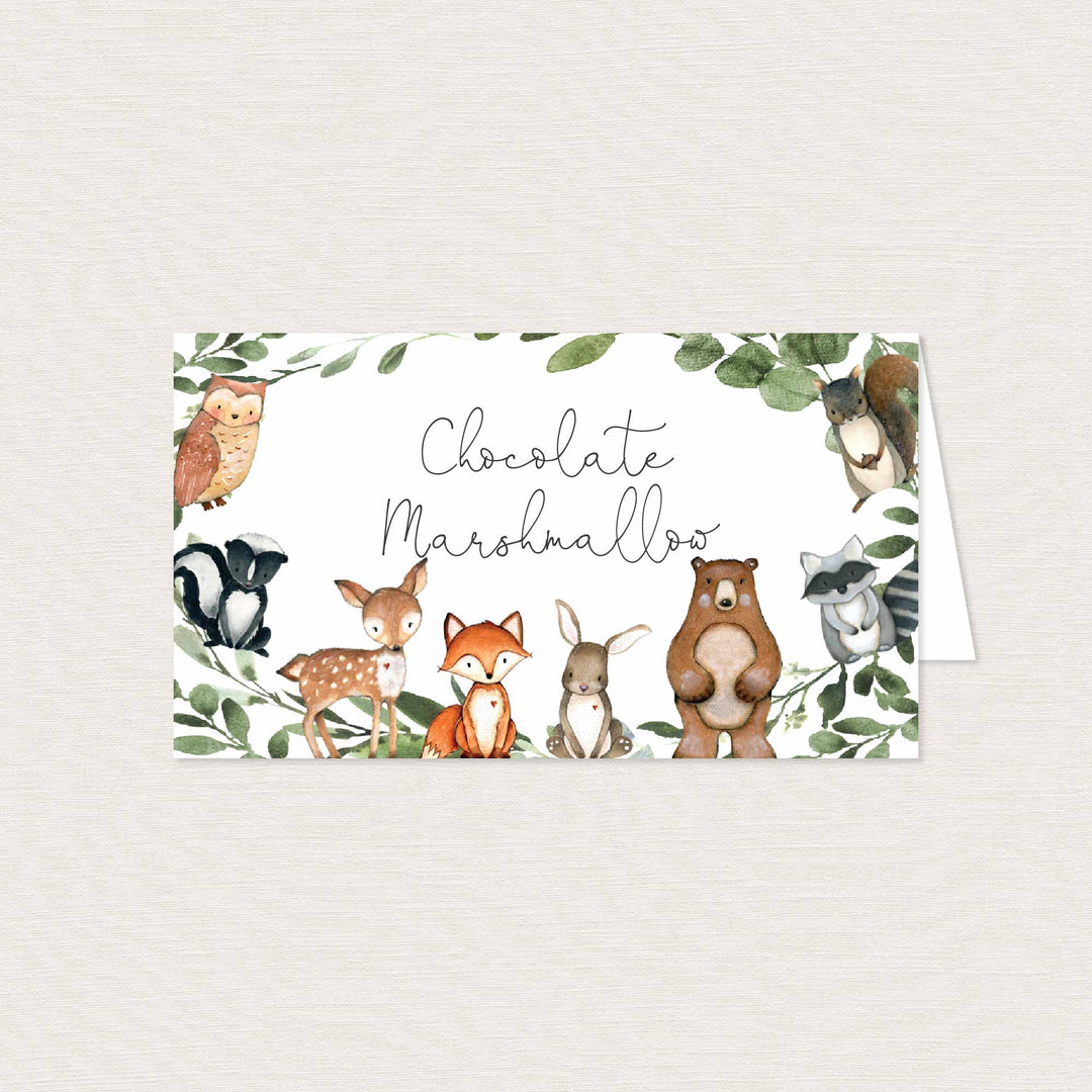 Woodland Animals Kids Birthday Food Labels Printable