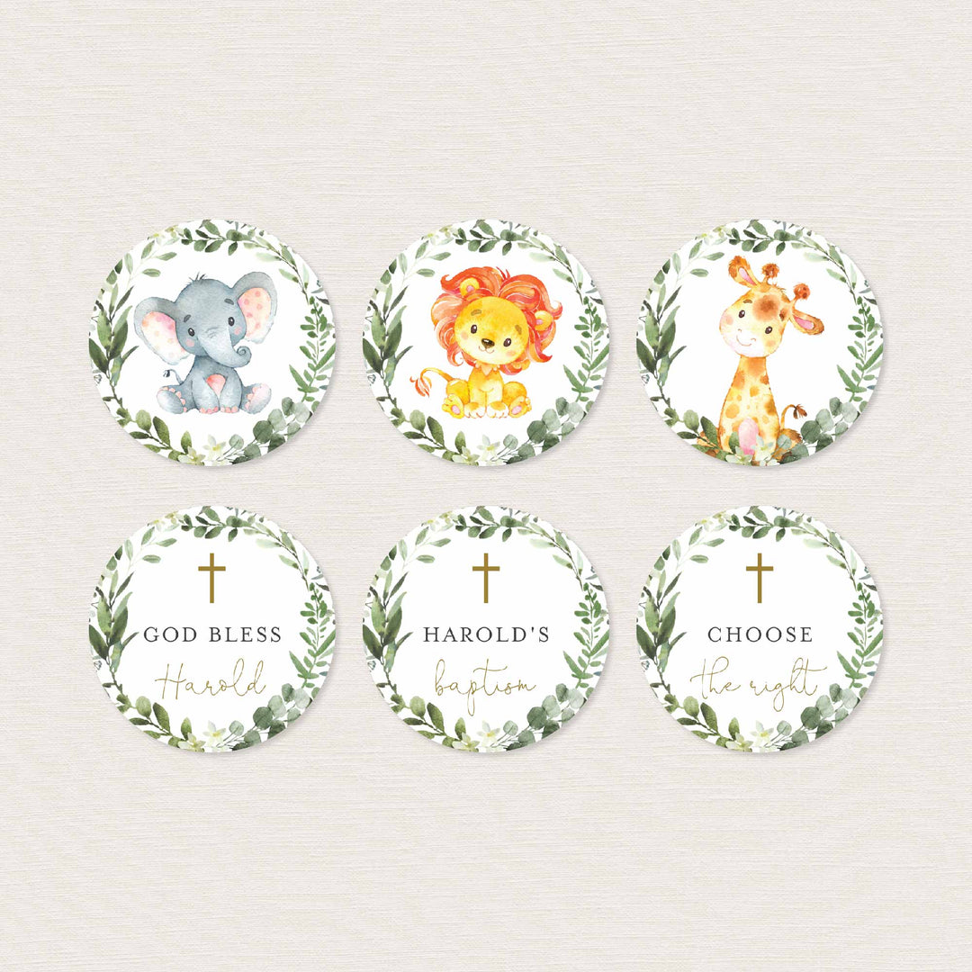 Jungle Animals Kids Birthday Cupcake Toppers and Cupcake Wrappers Printable