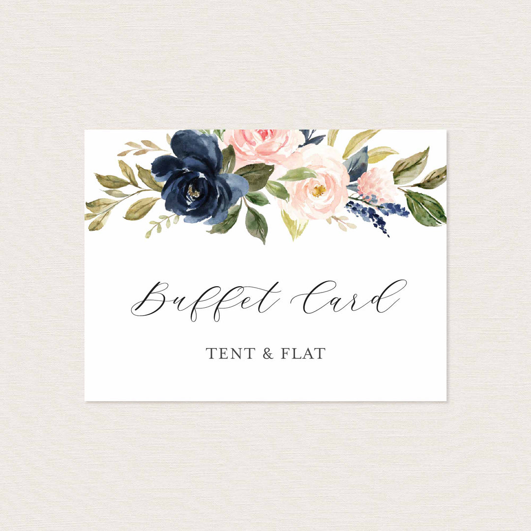 Navy Blush Wedding Buffet Card Printable