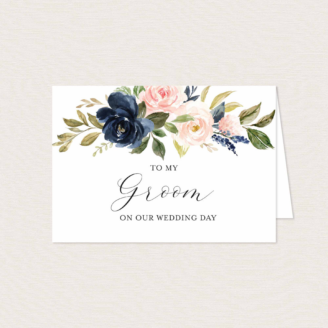 Navy Blush Wedding Day Card Printable