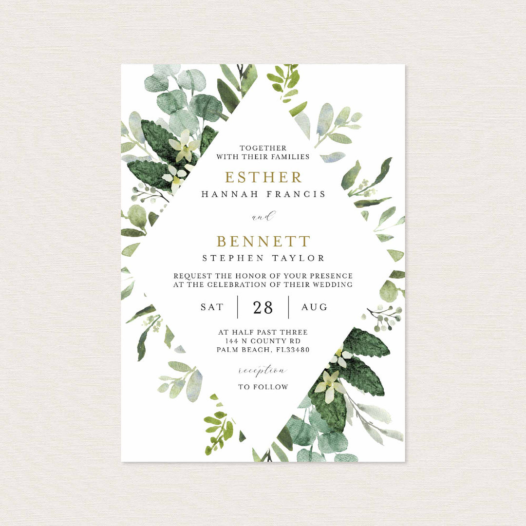 Foliage Wedding Invitation Printable