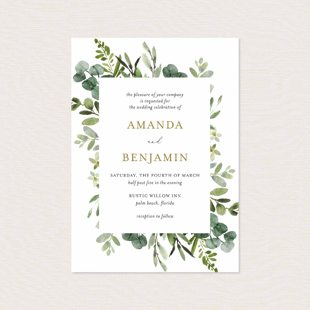 Foliage Wedding Invitation Printable