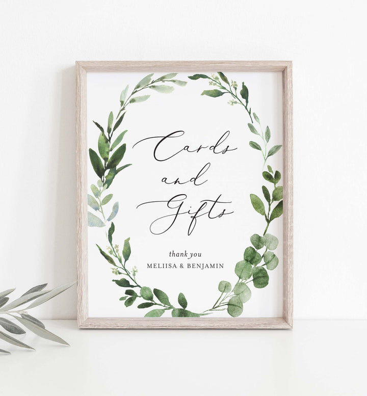 Foliage Wedding Cards and Gifts Sign Printable