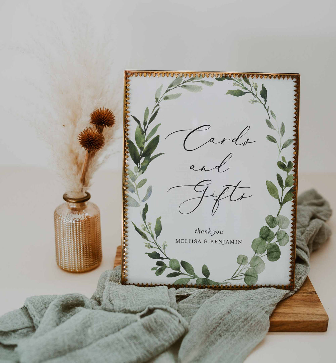 Foliage Wedding Cards and Gifts Sign Printable