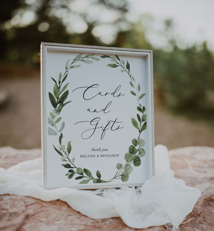 Foliage Wedding Cards and Gifts Sign Printable