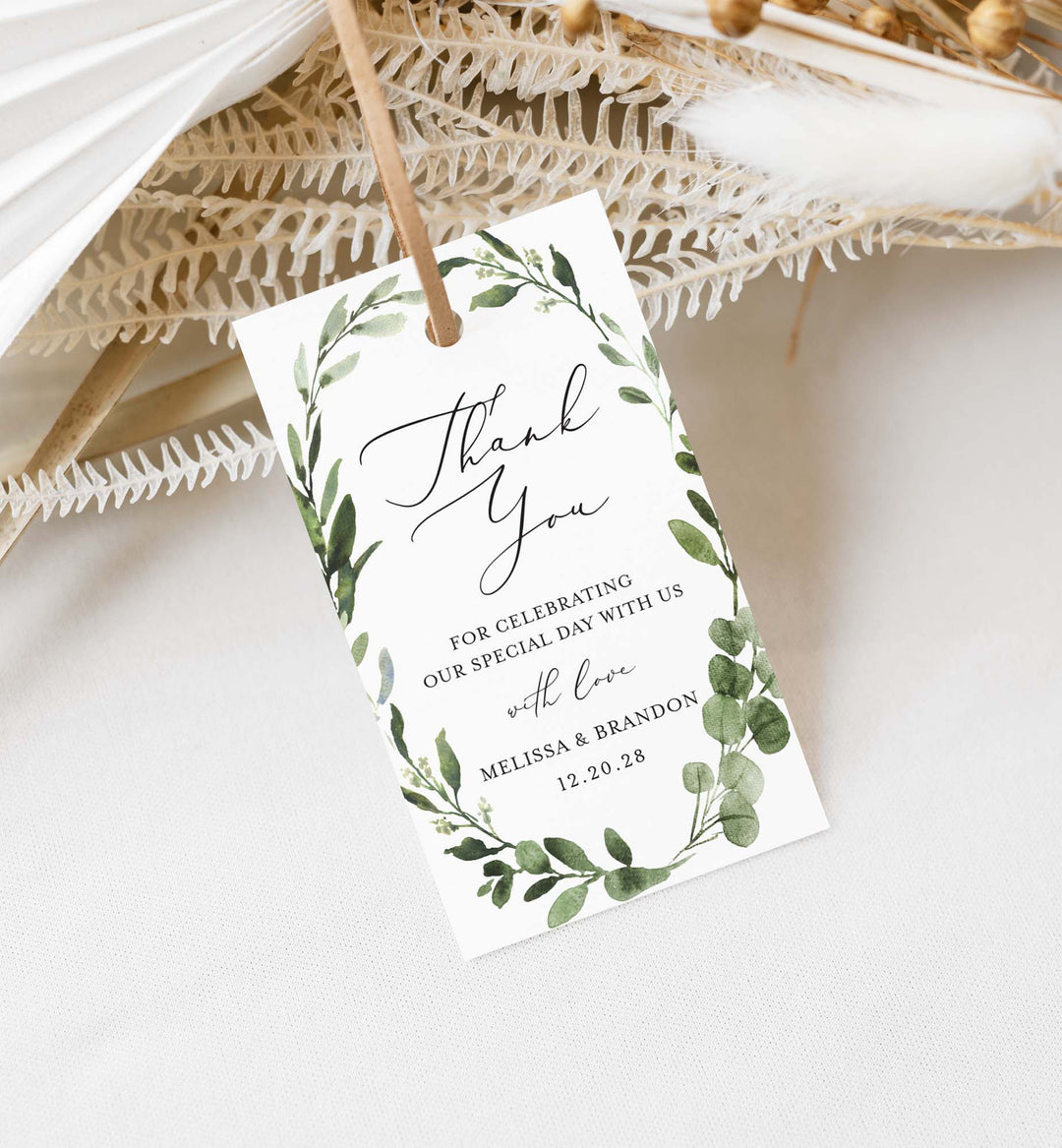 Foliage Wedding Favour Tag Printable