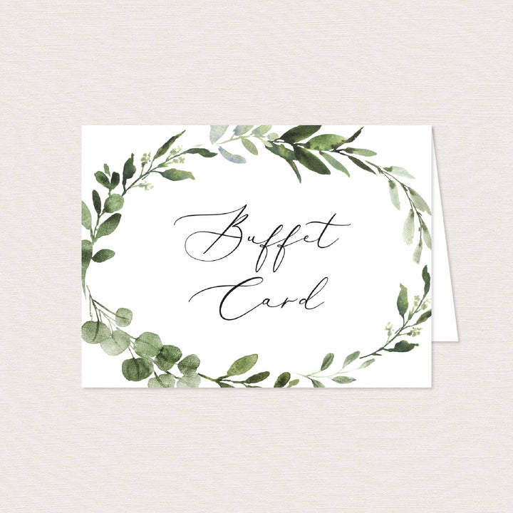 Foliage Wedding Buffet Card Printable