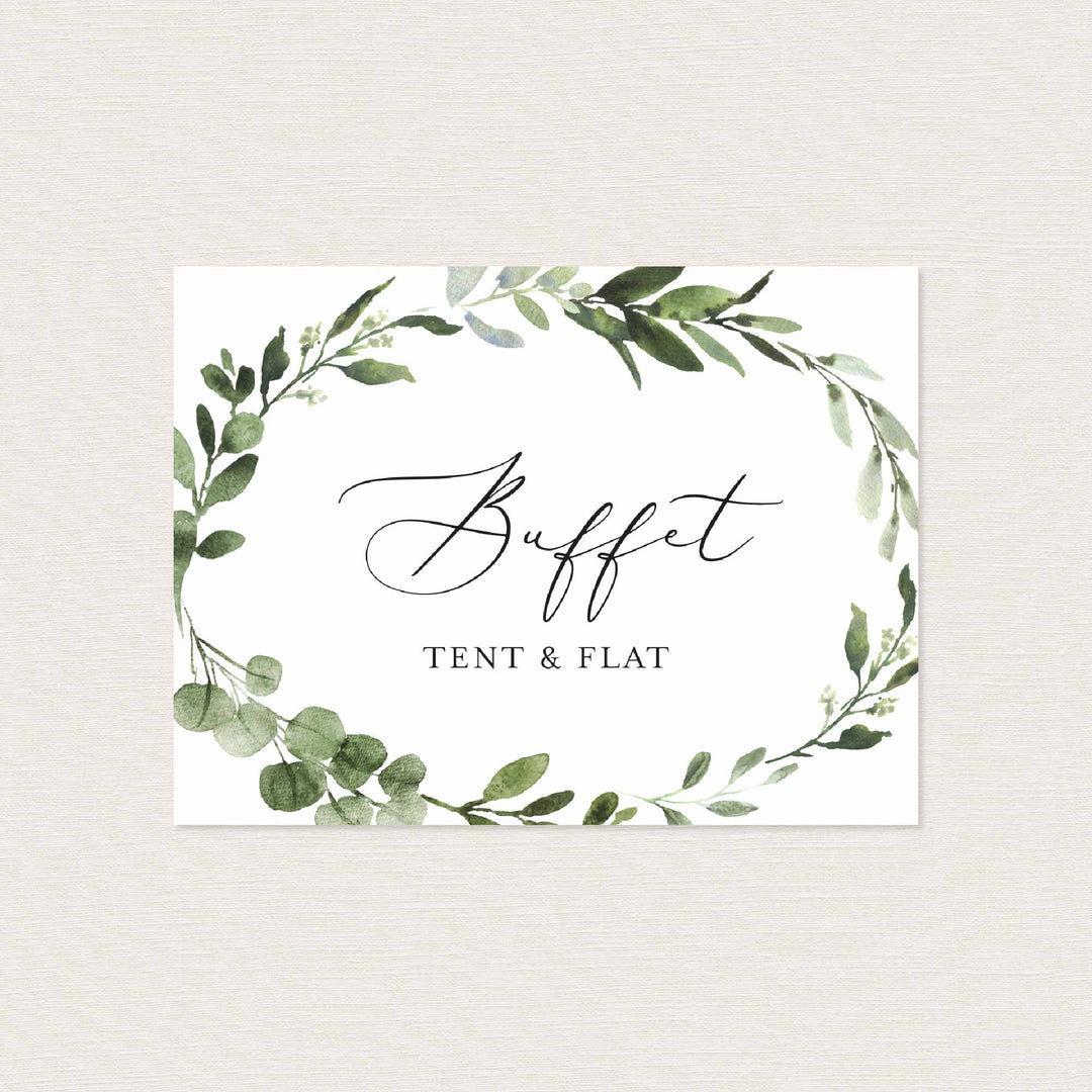 Foliage Wedding Buffet Card Printable