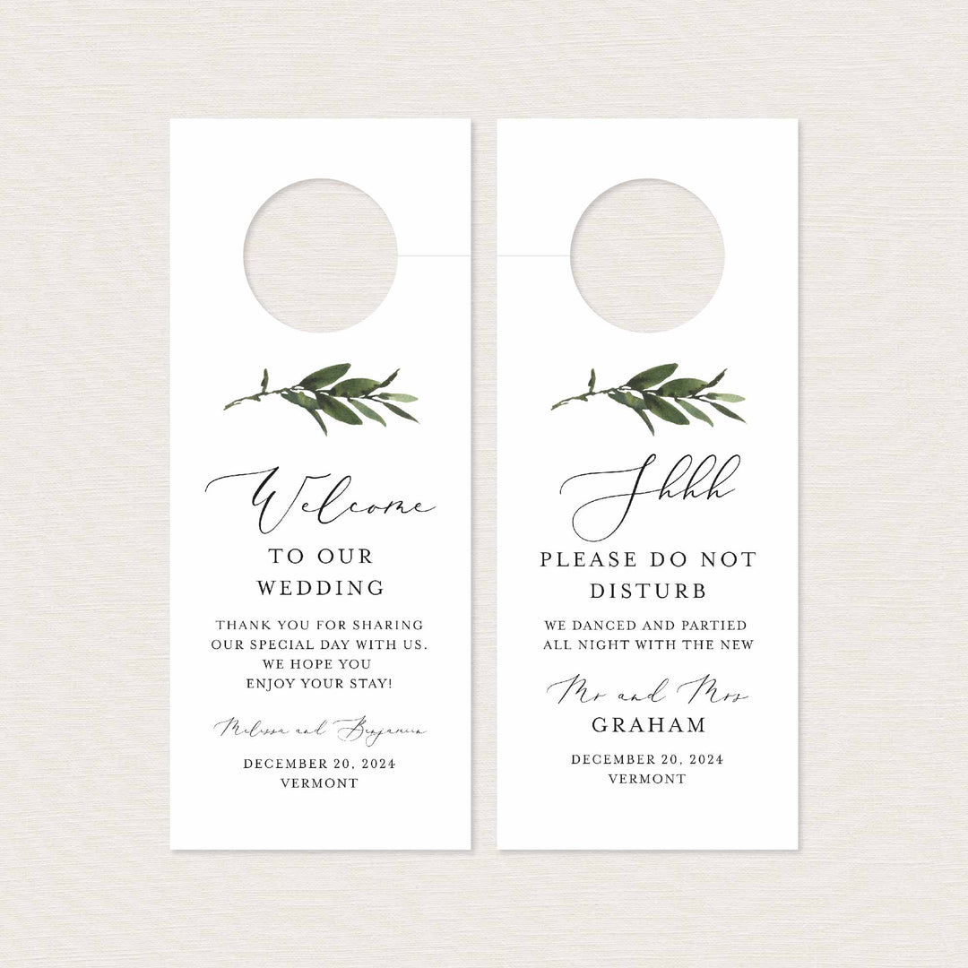 Foliage Wedding Door Hanger Printable