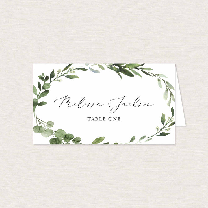 Foliage Wedding Place Card Printable