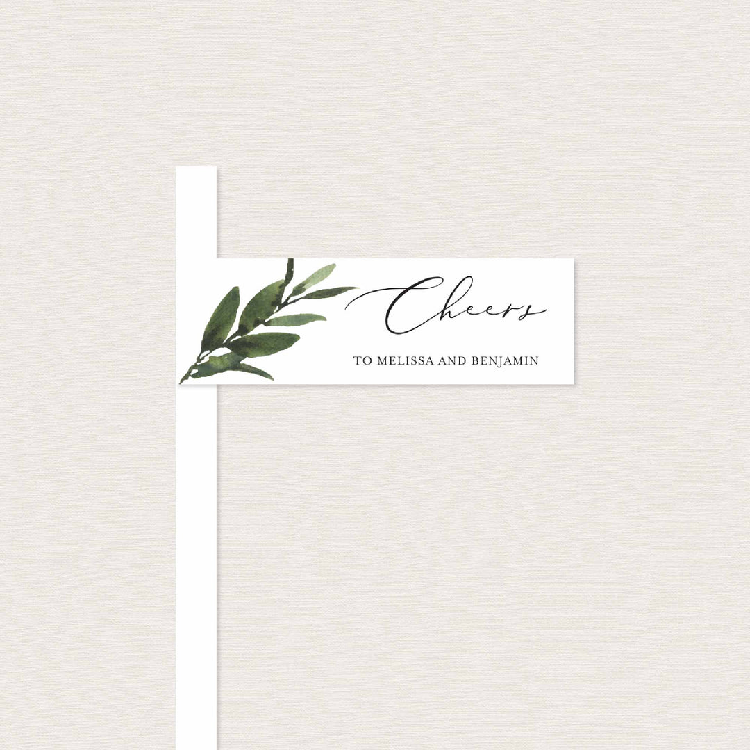 Foliage Wedding Straw Flag Printable