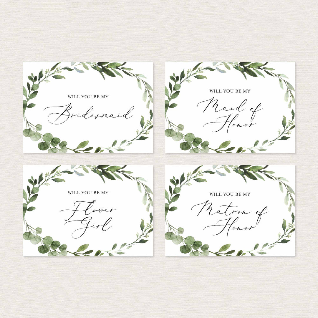 Foliage Wedding Proposal Card Printable