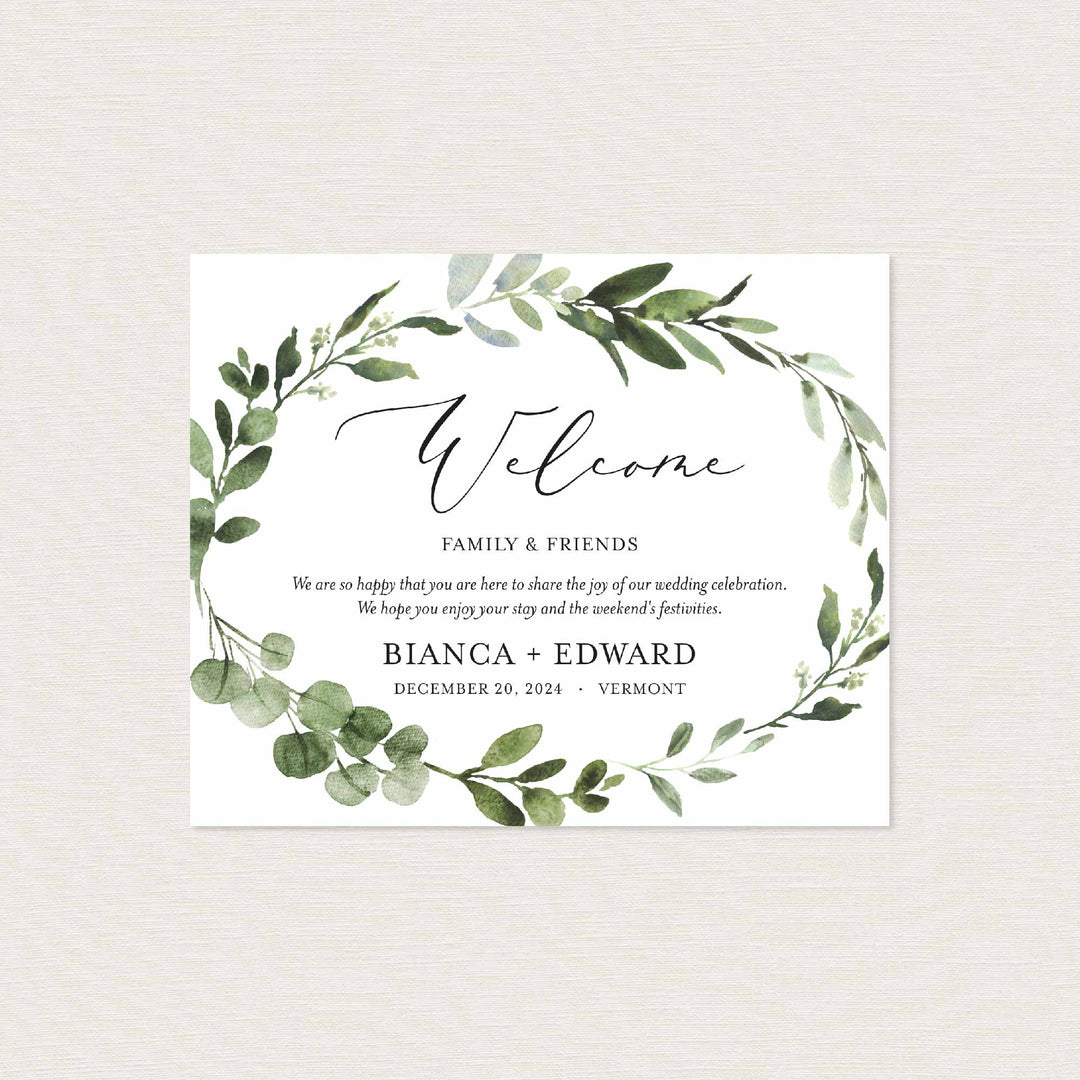 Foliage Wedding Welcome Bag Label Printable