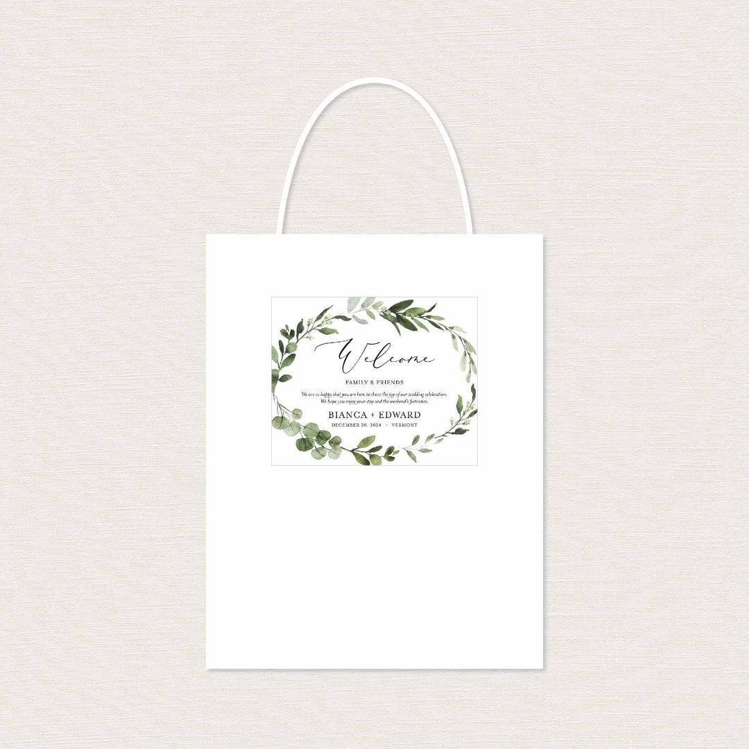 Foliage Wedding Welcome Bag Label Printable