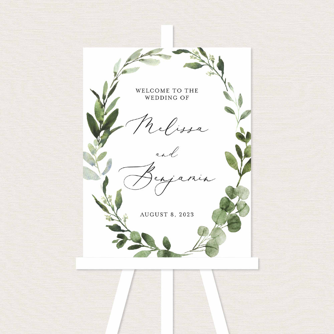 Foliage Wedding Welcome Sign Printable