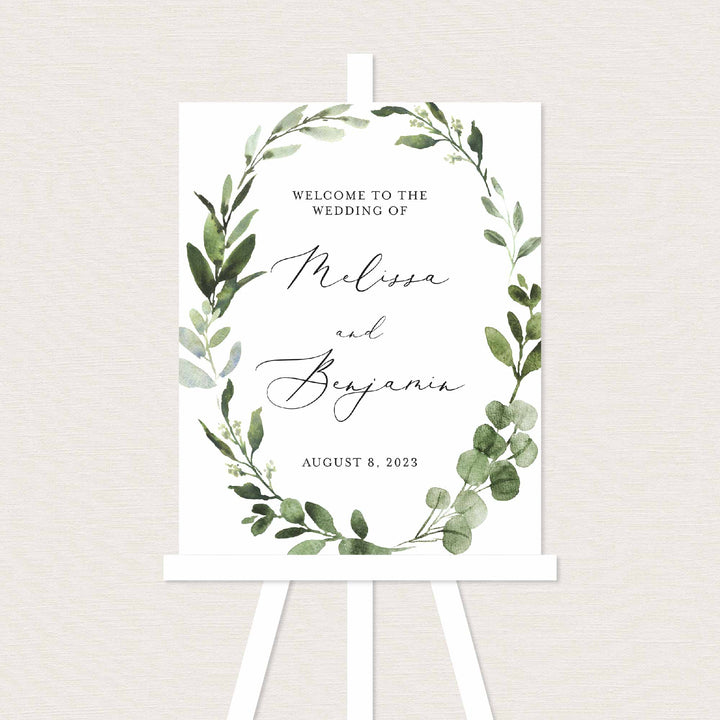 Foliage Wedding Welcome Sign Printable