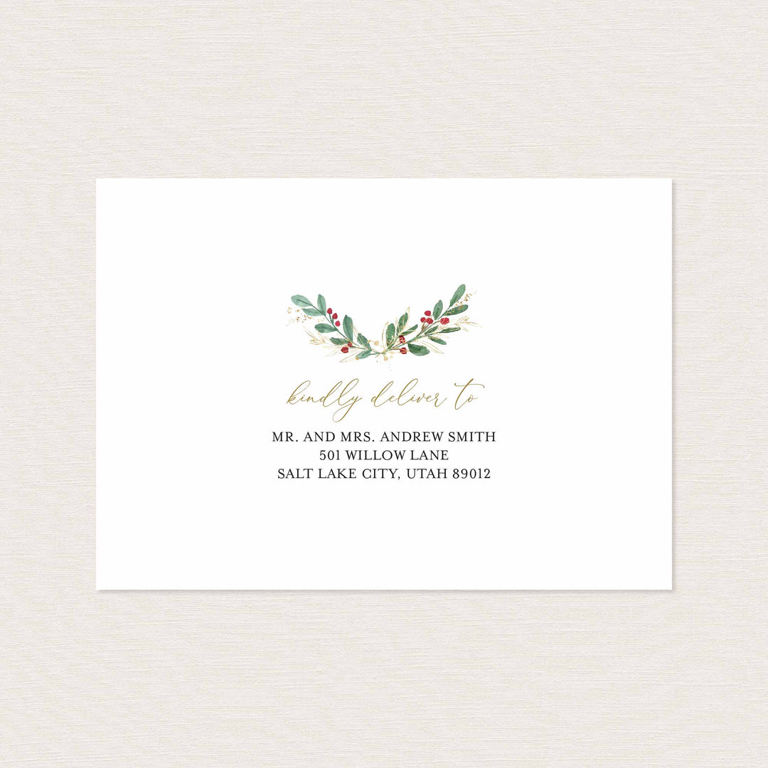 Winter Berry Wedding Envelope Addressing Printable