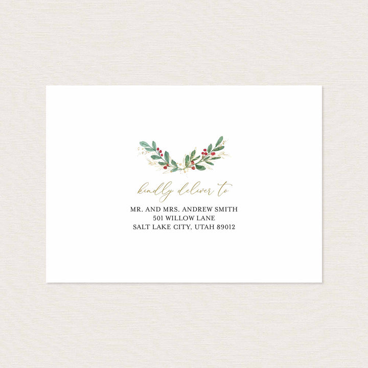 Winter Berry Wedding Envelope Addressing Printable