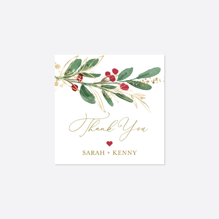 Winter Berry Wedding Favour Tag Printable