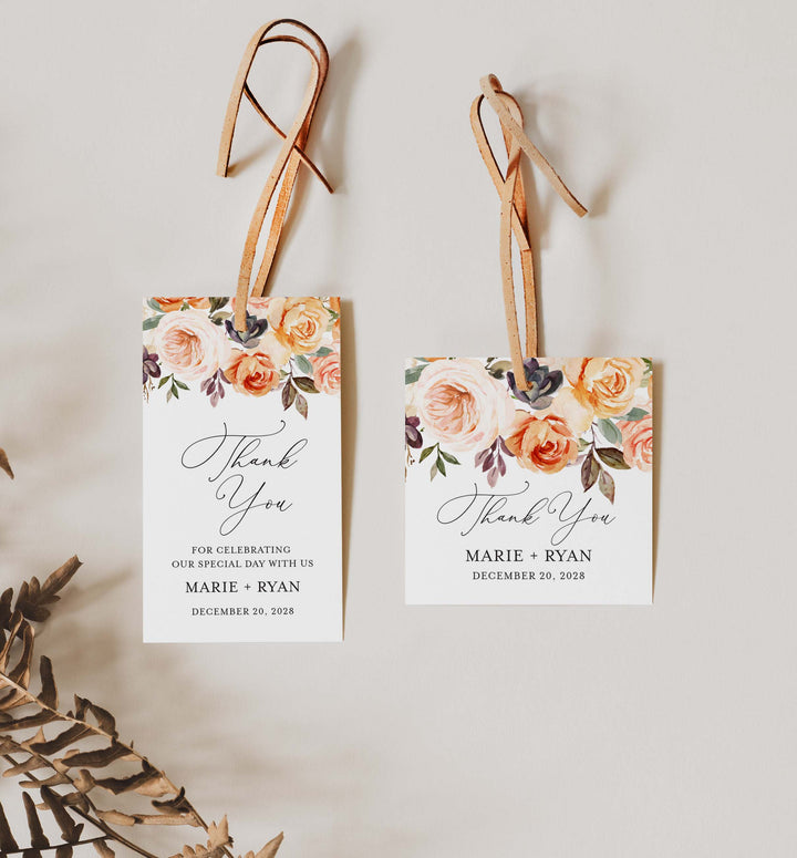 Autumn Garden Wedding Favour Tag Printable