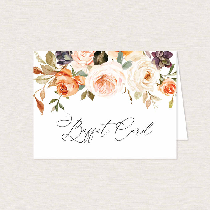 Autumn Garden Wedding Buffet Card Printable