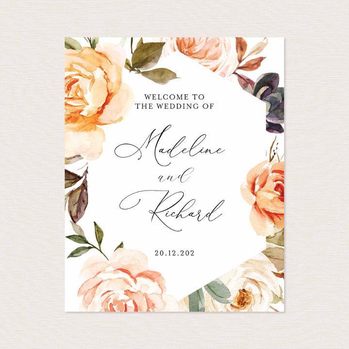 Autumn Garden Wedding Welcome Sign Printable