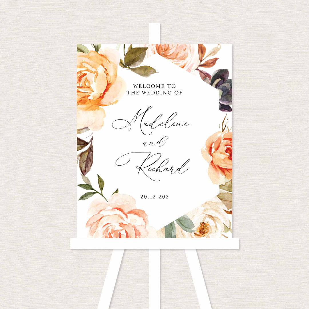 Autumn Garden Wedding Welcome Sign Printable