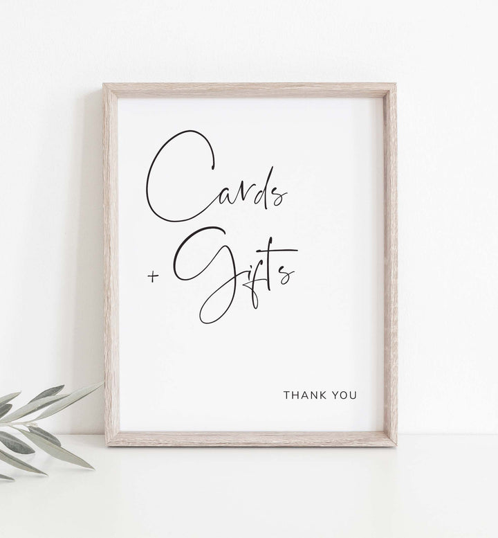 Modern Minimal Wedding Cards and Gifts Sign Printable