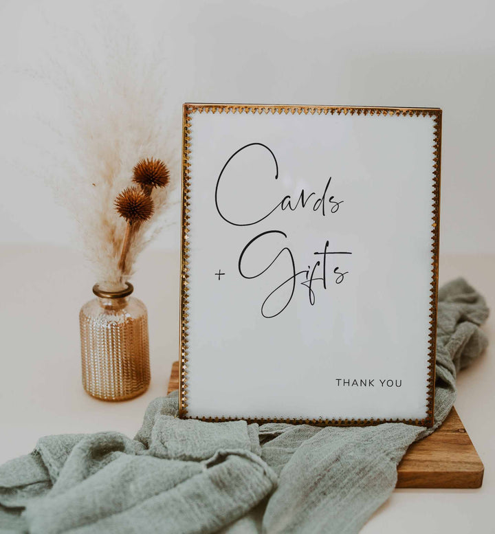 Modern Minimal Wedding Cards and Gifts Sign Printable