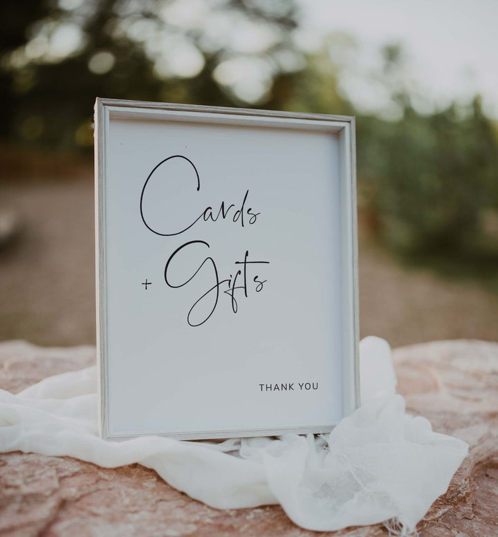 Modern Minimal Wedding Cards and Gifts Sign Printable