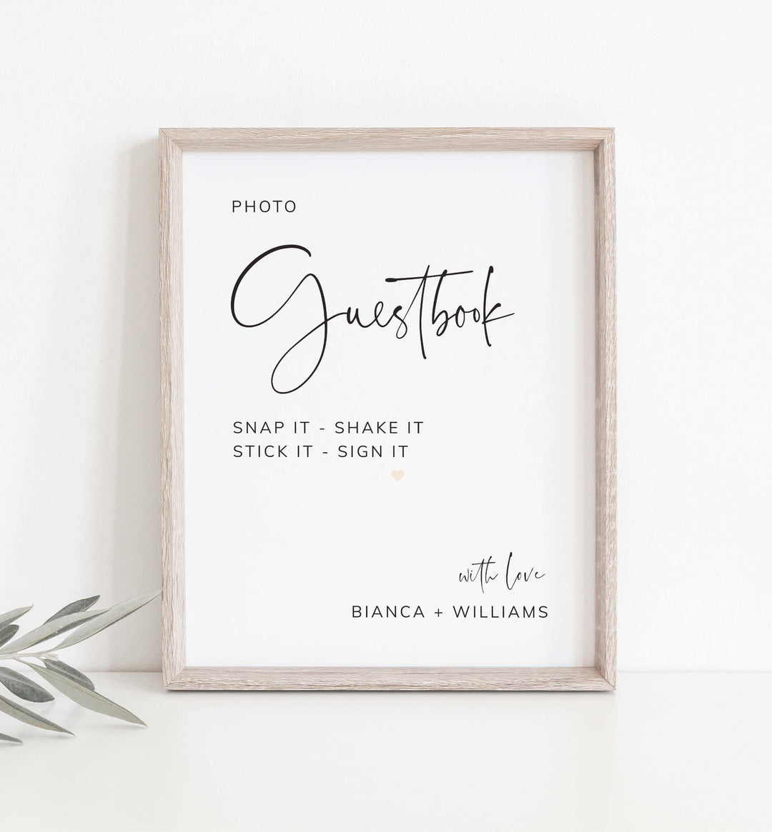 Modern Minimal Wedding Photo Guestbook Sign Printable