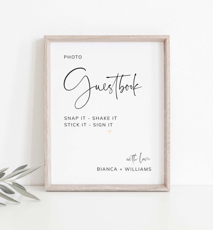 Modern Minimal Wedding Photo Guestbook Sign Printable