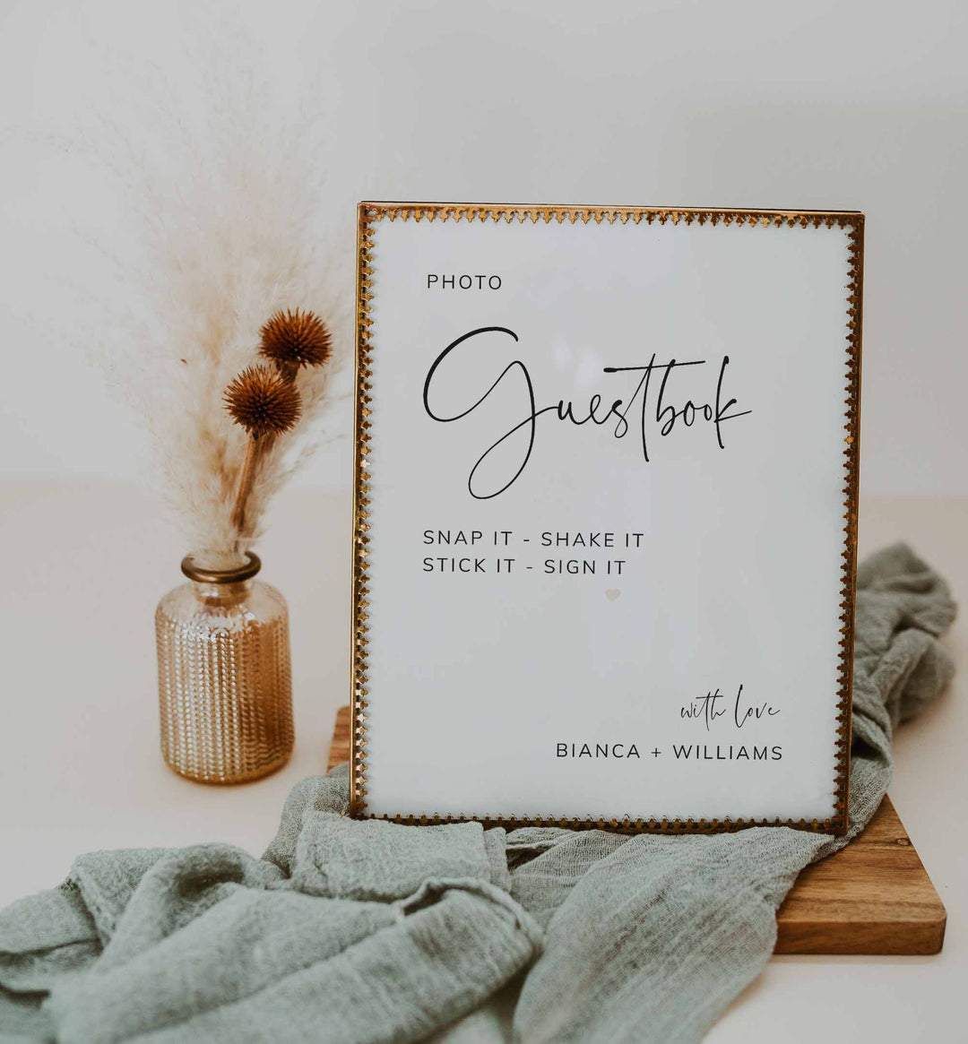 Modern Minimal Wedding Photo Guestbook Sign Printable