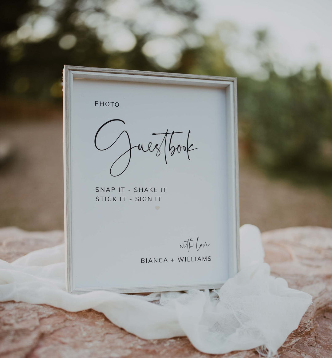 Modern Minimal Wedding Photo Guestbook Sign Printable