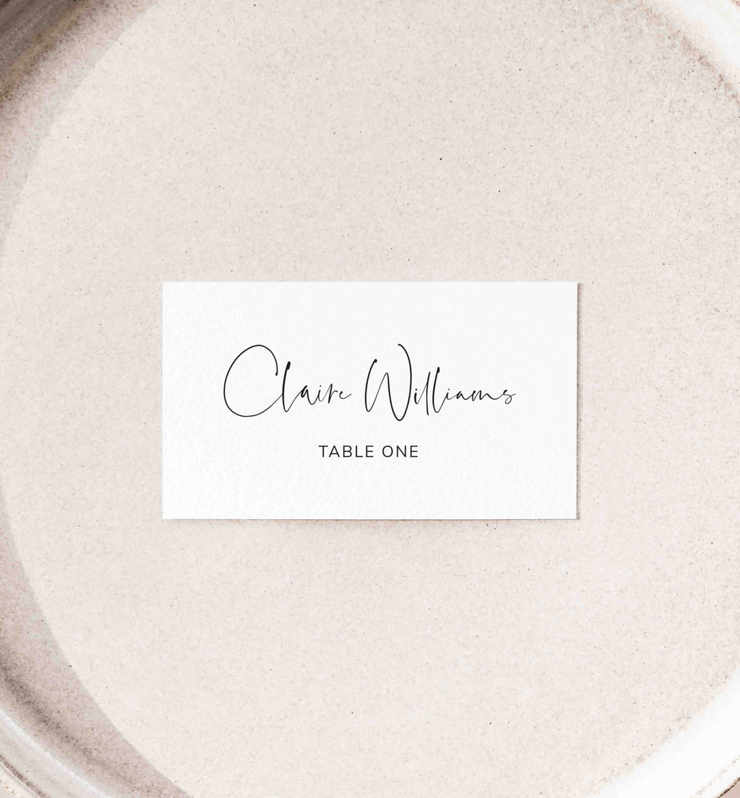 Modern Minimal Wedding Place Card Printable