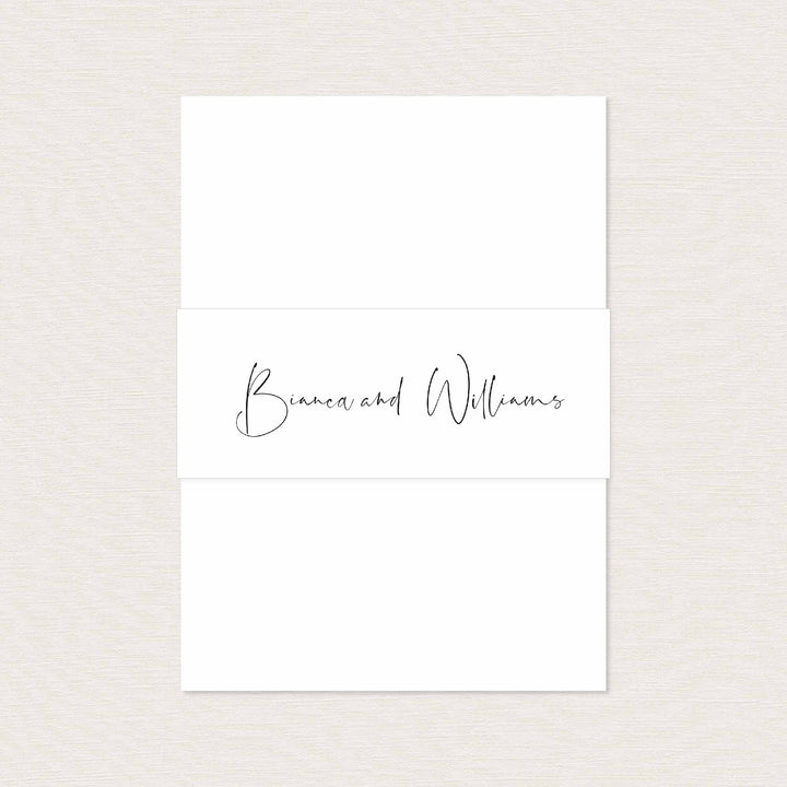 Modern Minimal Wedding Belly Band Printable