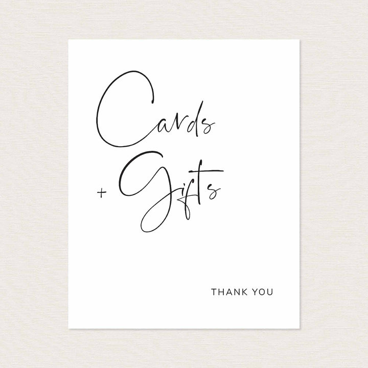 Modern Minimal Wedding Cards and Gifts Sign Printable