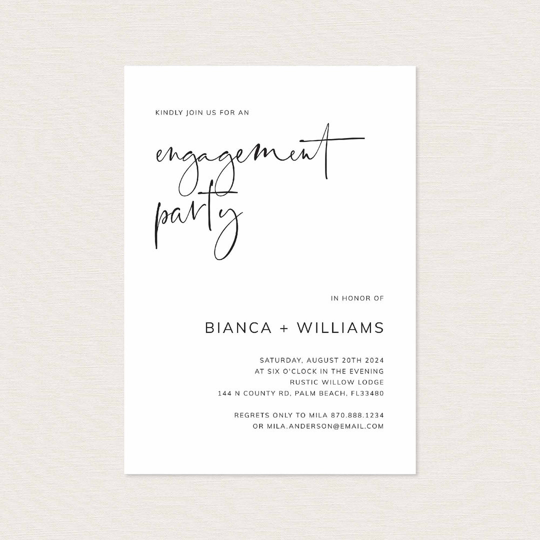 Modern Minimal Engagement Invitation Printable